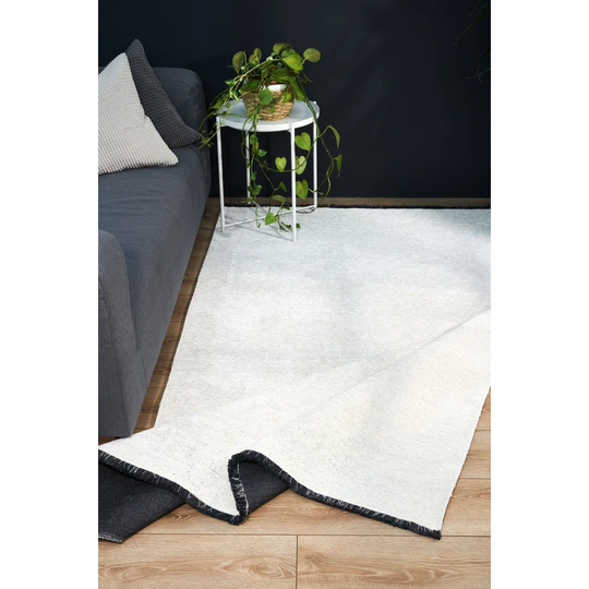 Symple Stuff New York Ecru Flat Cotton Machine Made Area Rug