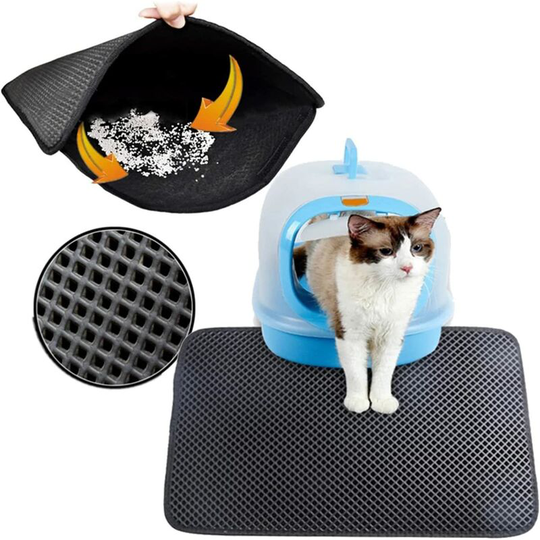 Cat Litter Mat, Cat Litter Mat, Cat Litter Tray, Double Layer Honeycomb Design Non-Slip Cat Litter Mat (40x50) - Rhafayre