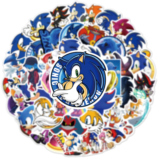 100 sheets of supersonic mouse sonic super sonic cartoon sticker graffiti stationery guitar waterproof