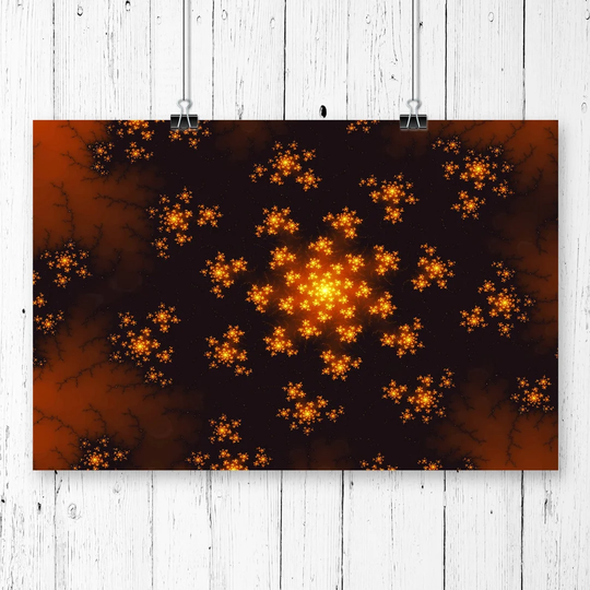 'Orange Fractal Abstract' Graphic Art