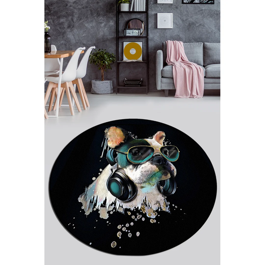 Keven Shaggy Black/Blue/Grey Rug