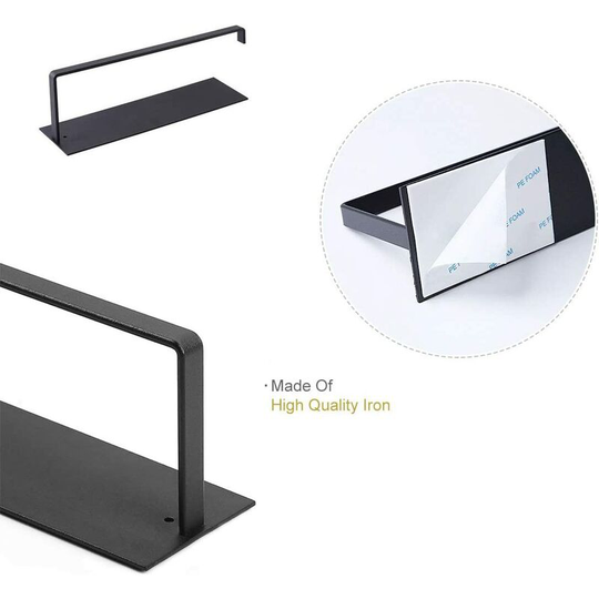 No Drilling Paper Towel Roll Holder - Wall Mounted Paper Towel Holder for Kitchen, Toilet, Bathroom - for 1 Roll - Black