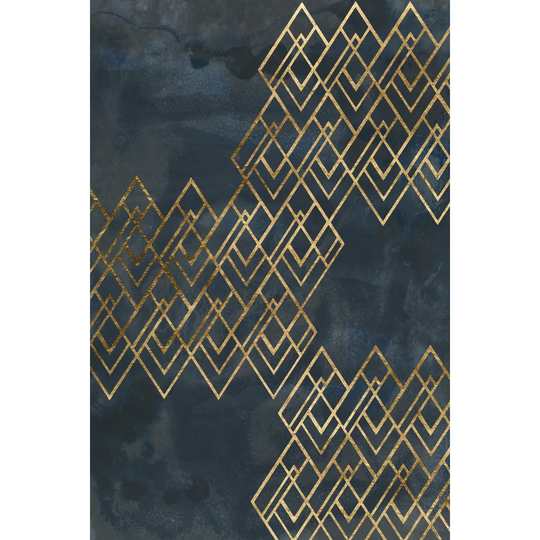 Deco Pattern in Blue I by June Erica Vess - Wrapped Canvas Graphic Art