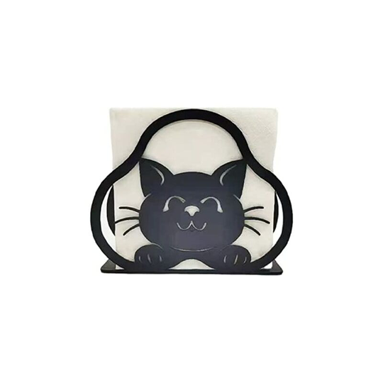 Kitchen Towel Rack,CAT Black Metal Rack Tables, Iron Restaurants,Farmhouse,Cafe,Bar, Racks, Tissue Dispenser (cat), 4.8 inch 4 inch 1.7 inch