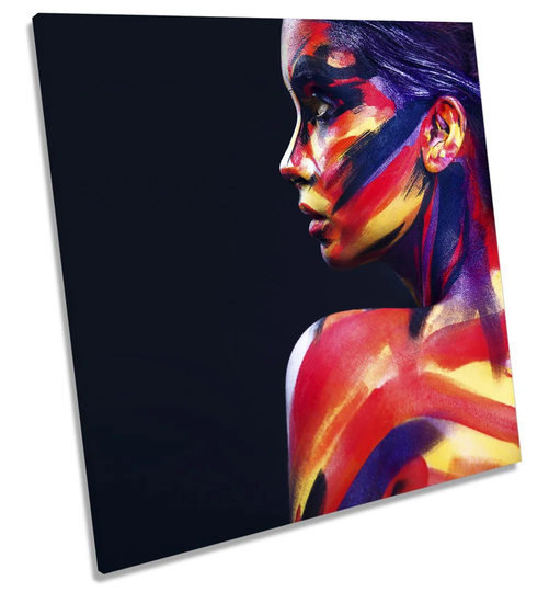 Fashion Beauty Face Paint - Wrapped Canvas Painting