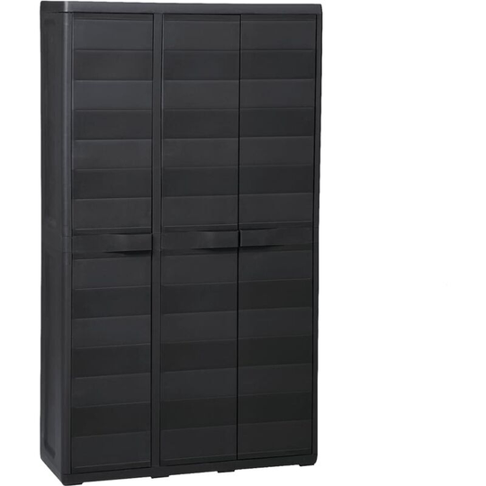 Vidaxl - Garden Storage Cabinet with 4 Shelves Black Black