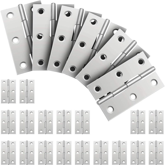 24pcs Stainless Steel Hinge Connectors, Stainless Steel Hinge, Folding Door Hinges, Hinges Small Piano Hinge for Furniture Hardware, Cabinet Door