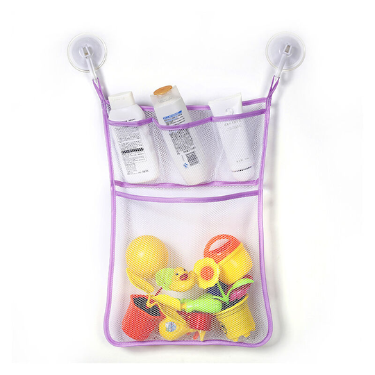 Baby Toy Mesh Storage Bag Bath Bathtub Doll Organizer,Purple