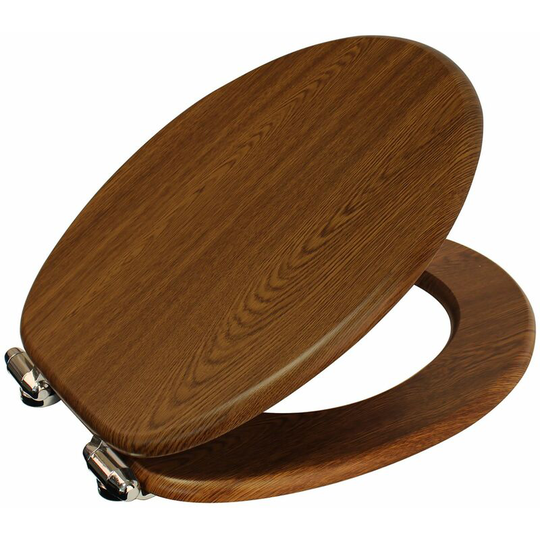 Wood Effect 'Norfolk' Soft Close Toilet Seat, Walnut - Walnut