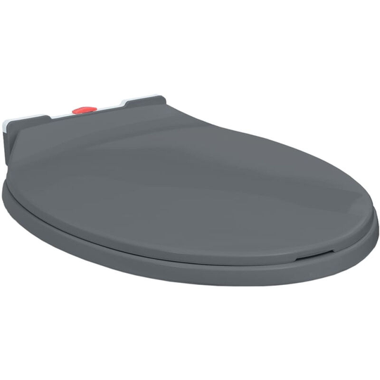 Soft-Close Toilet Seat Quick Release Grey Oval