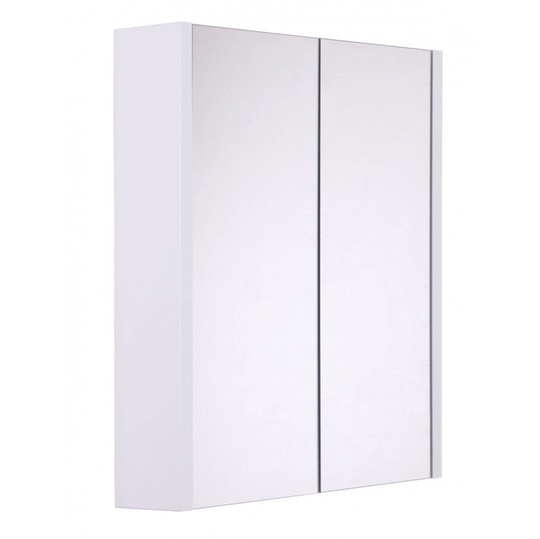 Select Gloss White 600mm Wall Mounted Mirrored Cabinet - White