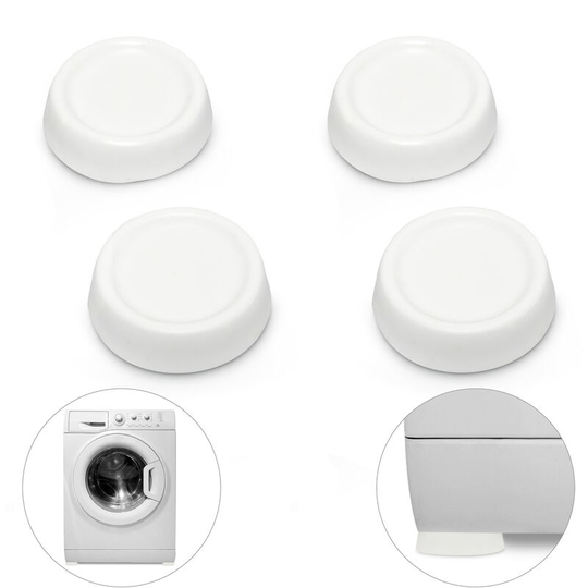 Anti-Vibration Pads for Washing Machine, Dryer, Dishwasher White pvc (Pack of 4) - Relaxdays
