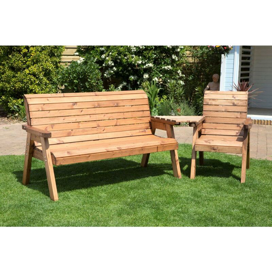 Charles Taylor Wooden Companion Angled Garden 4 Seater Chair Bench