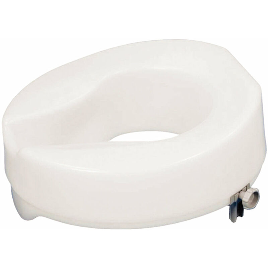 Easy Fit Raised Plastic Toilet Seat - Raised 2 Inches - Anti Bacterial Finish