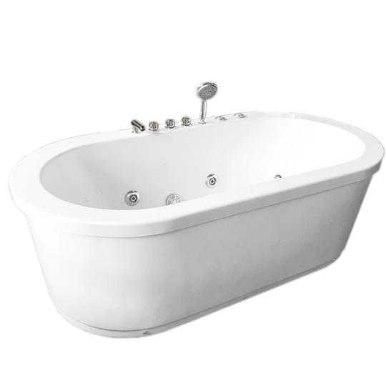 Rio Whirlpool Bath Tub Acrylic Modern Freestanding Bath Tub 185 x 95 cm White
