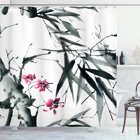 Bjinse 13 Piece Polyester Shower Curtain Set