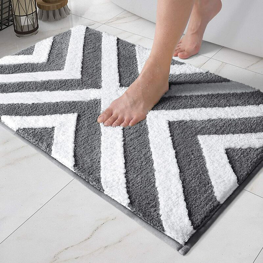 Betterlifegb - bette Non-Slip Bath Mat, Soft Microfiber Shower Mat, Water Absorbing, Machine Washable, 50 x 80 cm, Dark Gray
