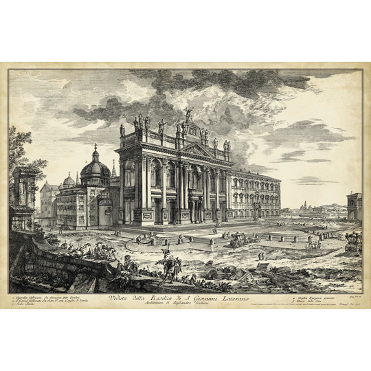 Veduta Basilica S.Giovanni Laterano by Piranesi - Wrapped Canvas Art Prints