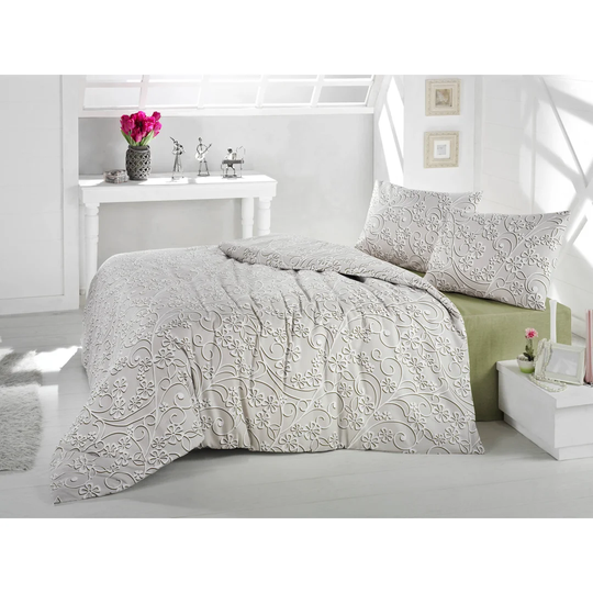 Jaeden Green/Grey Cottage/Country Duvet Cover Set