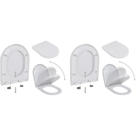 ToileSeats with SofClose Lids 2 pcs Plastic White