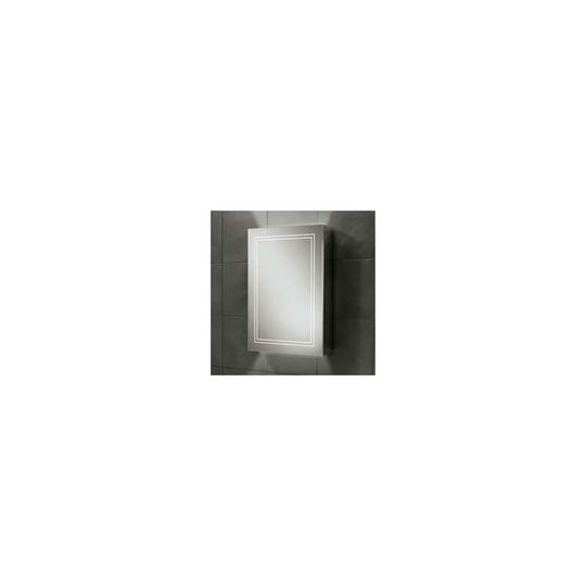 Edge 60 led Illuminated Aluminium Mirror Cabinet - 600mm Wide - 49500 - Aluminium - HIB