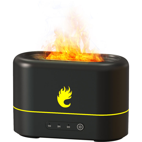 Asupermall - Blue & Red Simulation Flame Humidifier 2 Brightness Light Quiet Cool Misting usb Air Humidifier Aromatherapy Essential Oil Diffuser for
