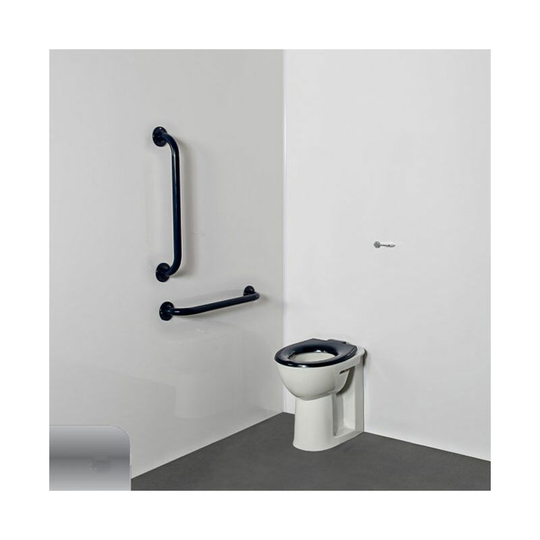 Nyma pro Back to Wall Ambulant Doc m Pack White - 2 x Satin Grab Rails - Nymas