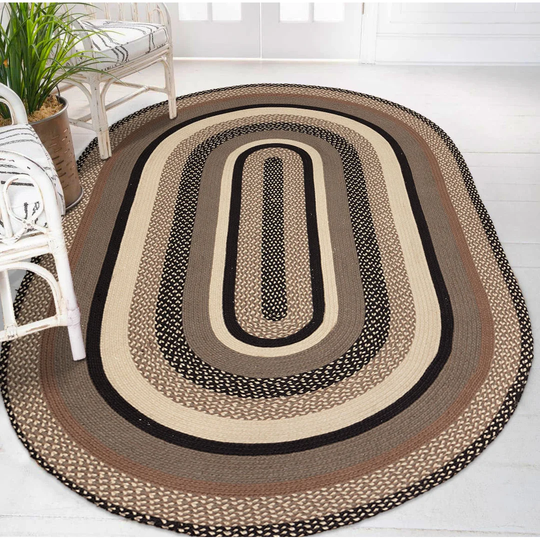 Oval Etter Toile Machine Woven Multicolor Indoor / Outdoor Area Rug