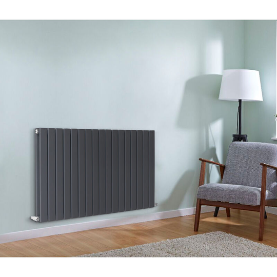 NRG - Anthracite Flat Panel Radiator Designer Column Bathroom Central Heating Double 600x1156mm