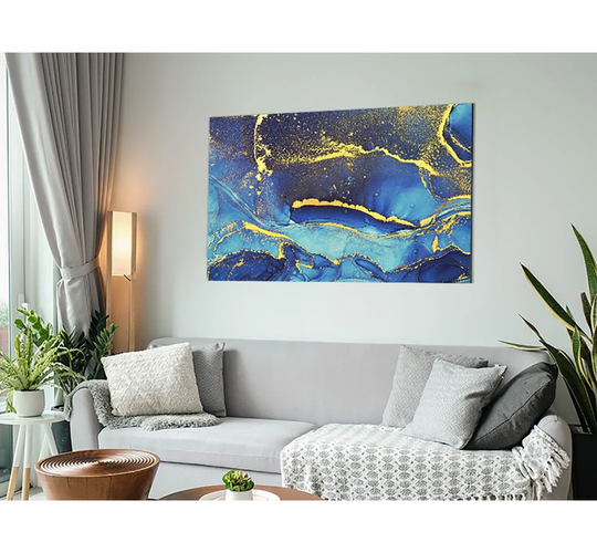 Deep Blueness of Life Glitter - Unframed Painting on Metal