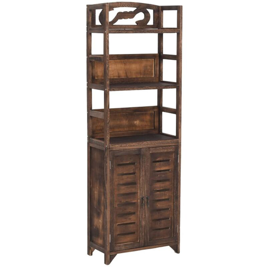 Display Cabinet Dark Brown 46x24x140 cm Solid Paulownia Wood Vidaxl Brown