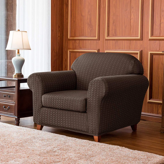 Jacquard Spandex Stretch Box Cushion Armchair Slipcover