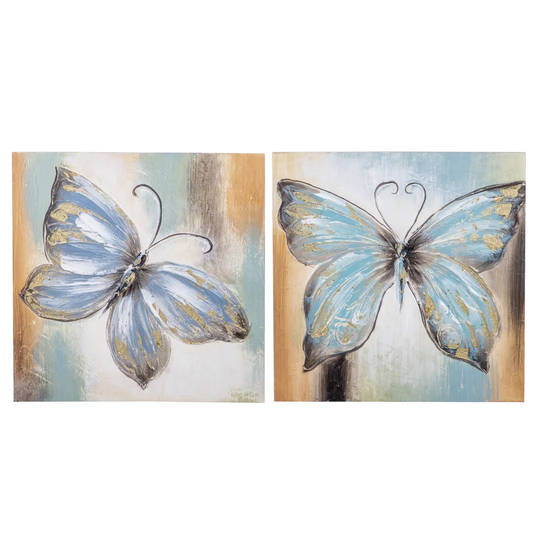 Butterfly - 2 Piece Wrapped Canvas Painting Set