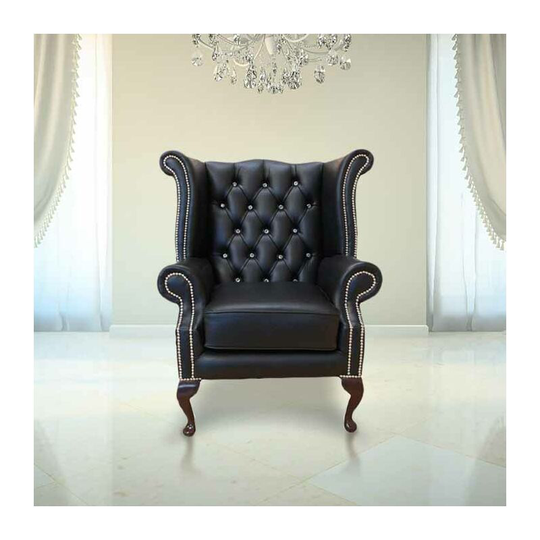Chesterfield Crystal High Back Wing chair | DesignerSofas4U