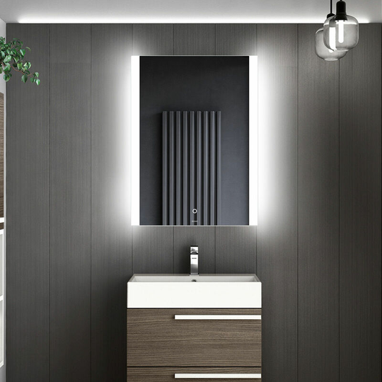 Ashbourne led Bathroom Mirror with Touch Sensor & Demister 700mm h x 500mm w - Verona