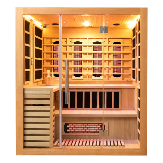 Vidalux 4-5 Person Hybrid Bench Sauna With Traditional & Full Spectrum Infrared Complete Heat