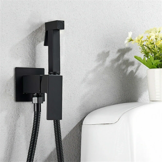 Black Shower Bidet Handheld Bidet Spray Kit Sprayer Brass Mixer Valve Bathroom