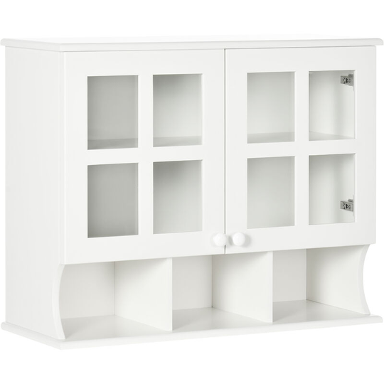Wall-Mounted Bathroom Medicine Cabinet with Storage Shelves White - White - Homcom