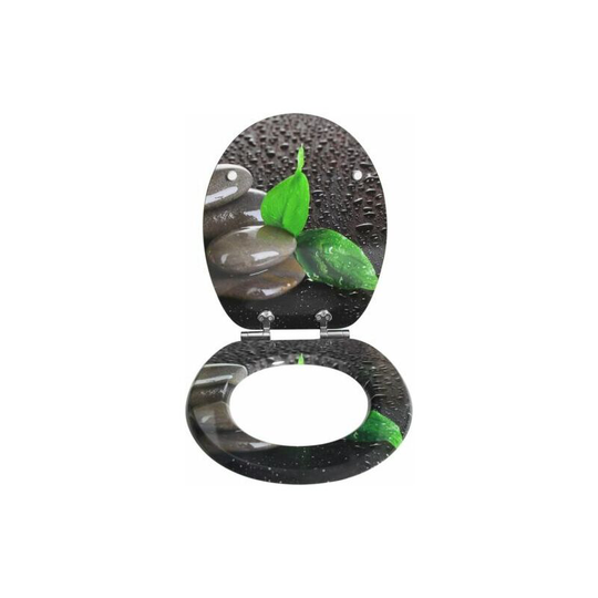 Soft Close Toilet Seat Bathroom Oval Shape wc Heavy Duty Seats Anti Slam Beautiful Stone - Beautiful Stone - Woltu
