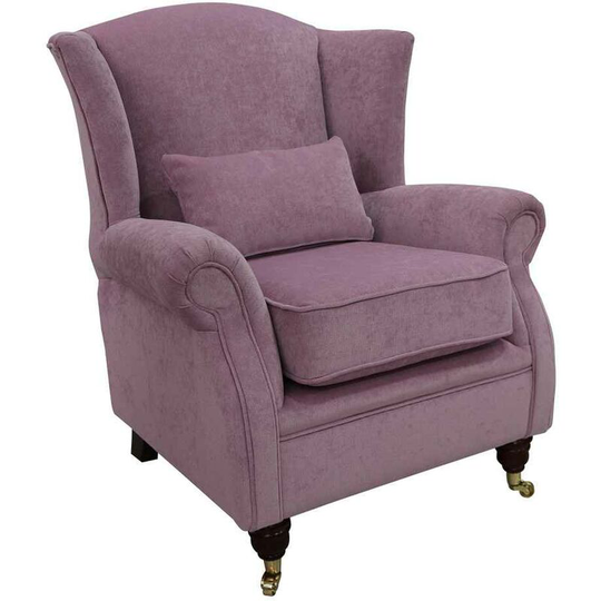 Wing Chair Fireside High Back Armchair Pimlico Lilac Fabric