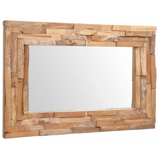 Hommoo - Decorative Mirror Teak 90x60 cm Rectangular VD10656