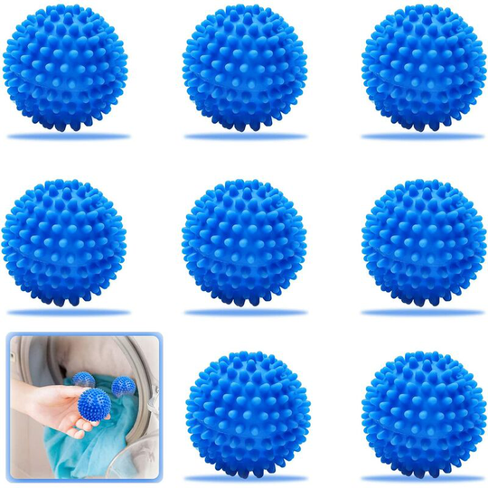 Dryer Balls, 8 pcs Washing Balls, Reusable Washing Ball Accelerates Drying, Washing Machine Dryer Ball for Household Clothes Cleaning (Blue)