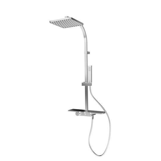 Duschsystem Square Mixer Shower with Adjustable Shower Head