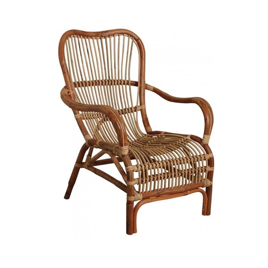 Antique Rattan Armchair Leon