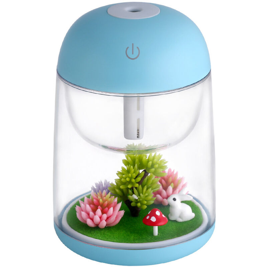Ilovemilan - Landscape Micro Humidifier with Changing led Light, Adjustable Mist Mode, Waterless Auto Shut-off, for Bedroom, Office, Car (Blue)