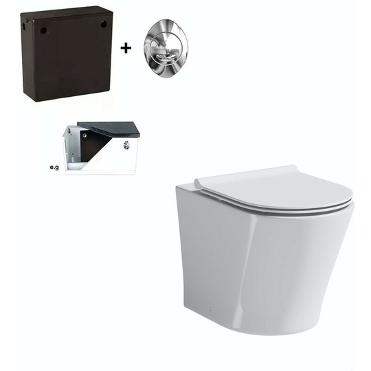 Mode - Tate back to wall toilet with slim soft close seat and concealed cistern - White