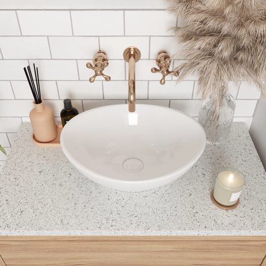 Horizon 400mm x 330mm White Ceramic Oval Countertop Basin Bathroom Sink