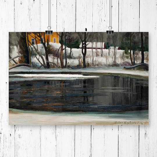 'Winter Landscape' by Victor Westerholm Painting Print
