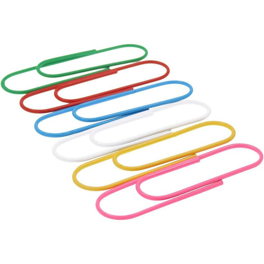 Super Large Paper Clips Vinyl Coated, 30 Pack 4 Inch Assorted Color/Multicolor Giant Large Jumbo Paper Clip Holder for Files, Papers, Office Supplies