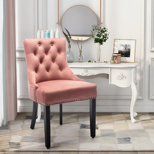 Mablethorpe Velvet Wingback Armchair in Pink